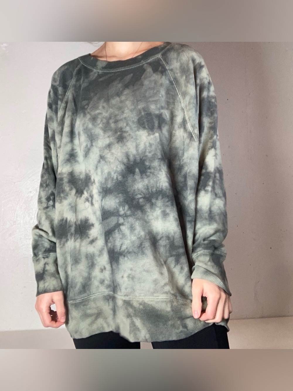 Acid wash crewneck sweatshirt